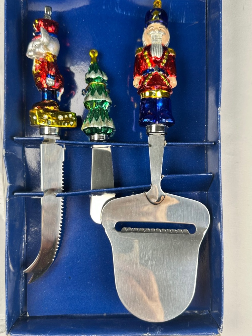 Boston Warehouse Heirloom 3 Piece Ornament Cheese Serving Set NIB Vintage 1998